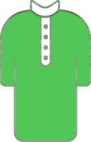 Kurta icoon in groen en wit kleur. vector