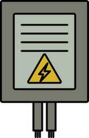 elektrisch of distributie bord icoon in grijs en geel kleur. vector