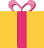 geschenk doos element in roze en geel kleur. vector