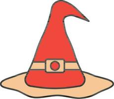 heks hoed icoon in rood en oranje kleur. vector