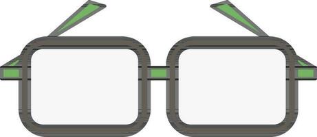 zonnebril icoon in groen en grijs kleur. vector