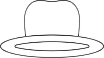 ronde hoed icoon in zwart schets. vector