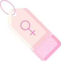 label met vrouw geslacht icoon in roze kleur. vector