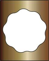 bronzen rechthoekig kader met cirkel ruimte icoon. vector