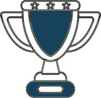 trofee icoon of symbool in blauw en wit kleur. vector