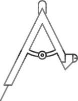 geometrie kompas icoon in lijn kunst. vector