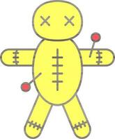 voodoo pop icoon in geel kleur. vector