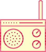 vlak stijl radio icoon in rood en geel kleur. vector