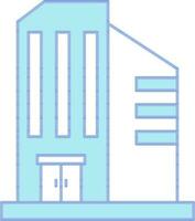 blauw en wit kleur gebouw icoon in vlak stijl. vector
