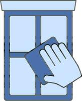 blauw hand- afvegen venster icoon of symbool. vector