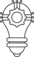 lineair stijl opstelling idee of instelling lamp icoon. vector