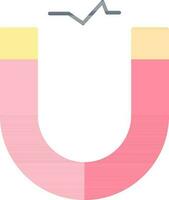 magneet icoon of symbool in roze en geel kleur. vector