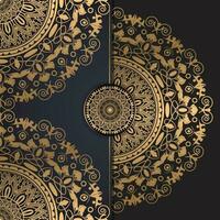 luxe gouden kleur mandala achtergrond ontwerp vector