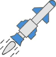 illustratie van raket of raket icoon in vlak stijl. vector