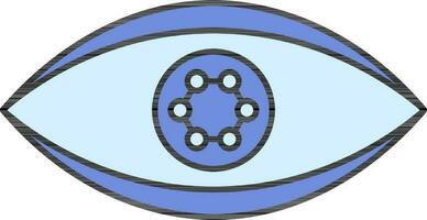 oog cellen of molecuul icoon in blauw kleur. vector