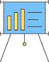 bar diagram tabel Aan statief bord blauw en geel icoon. vector