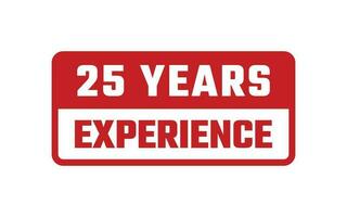 25 jaren ervaring rubber postzegel vector