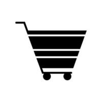 boodschappen doen vullen icoon symbool vector. zwart glyph boodschappen doen icoon vector