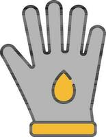 waterbestendig handschoenen icoon in grijs en oranje kleur. vector