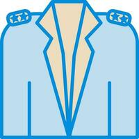 officier uniform icoon in blauw en geel kleur. vector