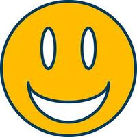 gelukkig emoji gezicht icoon in geel kleur. vector