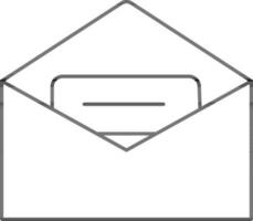 envelop met papier icoon in zwart schets. vector