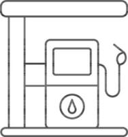 lijn kunst benzine pomp icoon in vlak stijl.a vector