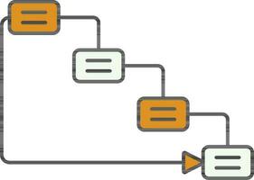 trap diagram met vier stap icoon in geel en wit kleur. vector