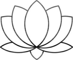 lotus icoon in zwart lijn kunst. vector