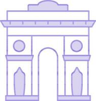 Indië poort icoon in Purper en wit kleur. vector