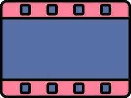 film strip icoon in blauw en roze kleur. vector
