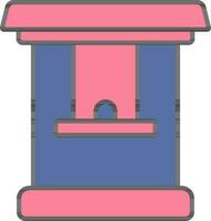 ticket stand icoon in blauw en roze kleur. vector