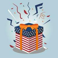 geschenk doos Amerikaans onafhankelijkheid dag ontwerp vector