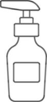 hand- wassen of ontsmettingsmiddel fles icoon in lijn kunst. vector