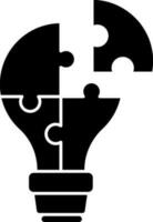 glyph puzzel lamp icoon in vlak stijl. vector