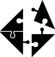 illustratie van glyph ruit vorm puzzel icoon. vector