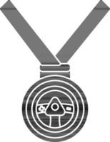 illustratie van racing medaille icoon in zwart en wit kleur. vector