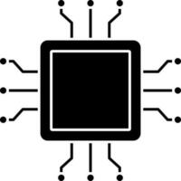 microchip icoon in zwart en wit kleur. vector