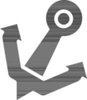 illustratie van anker icoon in zwart en wit kleur. vector