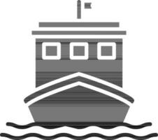 zwart en wit schip icoon of symbool. vector