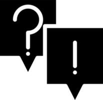 FAQ icoon of symbool in zwart en wit kleur. vector