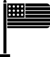 Amerika vlag icoon in zwart en wit kleur. vector