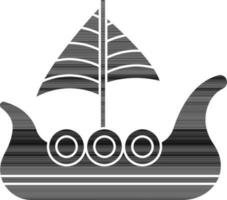 viking schip icoon of symbool in zwart en wit kleur. vector