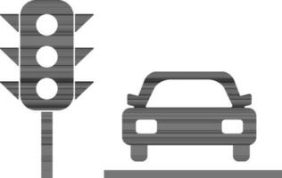 weg verkeer icoon in zwart en wit kleur. vector