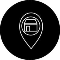 kaaba mekka kaart pin plaats icoon in zwart en wit kleur. vector