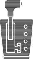 automatisch uitrusting transmissie icoon in glyph stijl vector