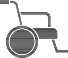 rolstoel icoon in zwart en wit kleur. vector