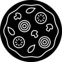 paddestoel pizza zwart en wit icoon of symbool vector