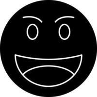 zwart en wit smiley gezicht emoji icoon. vector