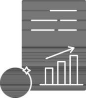 financieel diagram papier icoon in zwart en wit kleur. vector